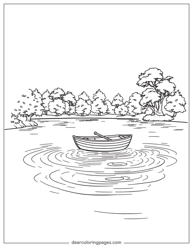 Coloriage de Bateau – Bateau à rames