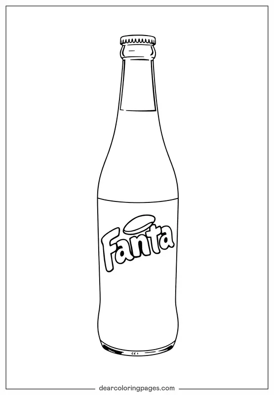 Verano Dibujo para Colorear - Botella de Fanta