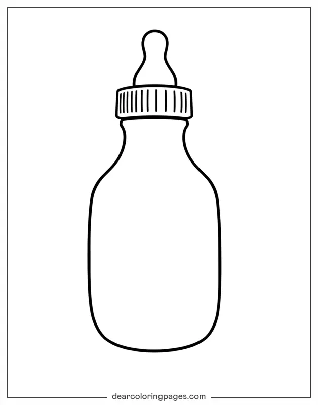 Coloriage de Bouteille – Ébauche de Biberon Simple