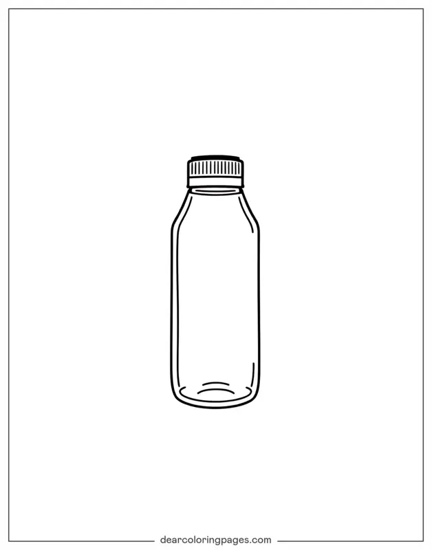 Coloriage de Bouteille – Contour de bouteille d'eau