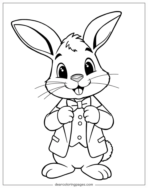 Bunny Coloring Page - Bunny Dressed in Suit
