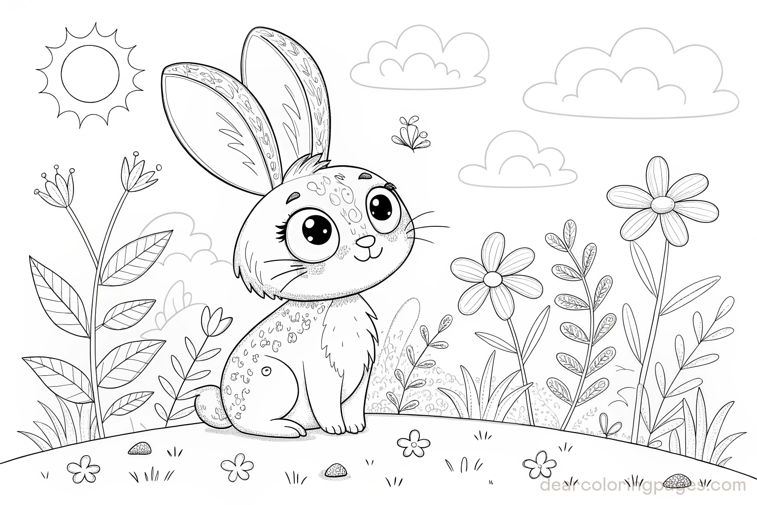 Cartoonish Bunny in a Field