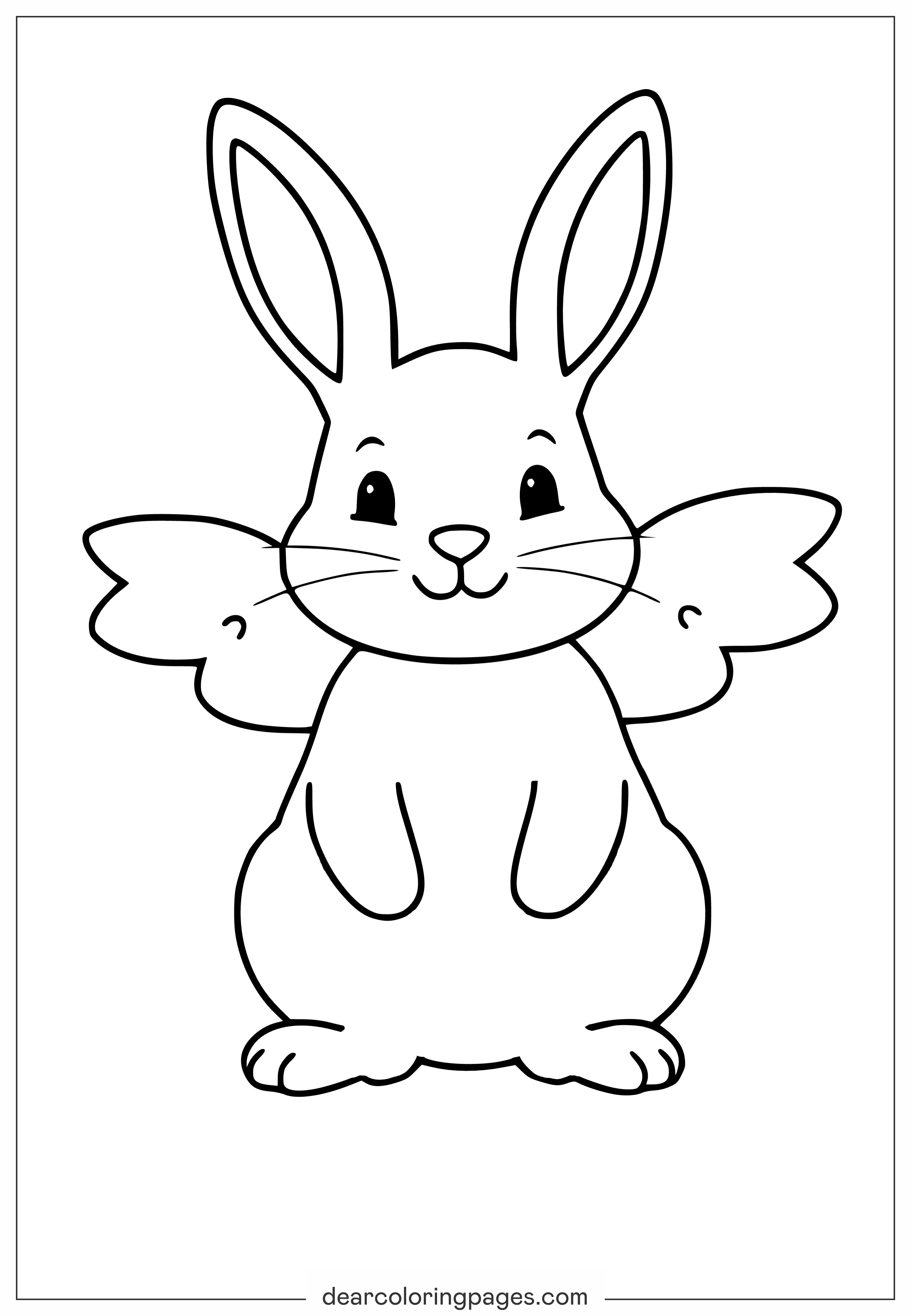 Cute Bunny With Wings Coloring Page