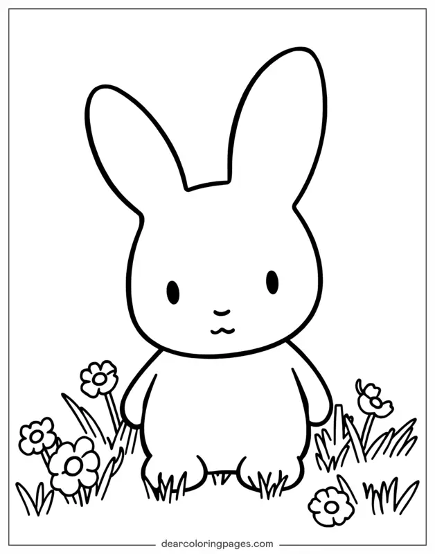 Bunny Coloring Page - Cute Bunny