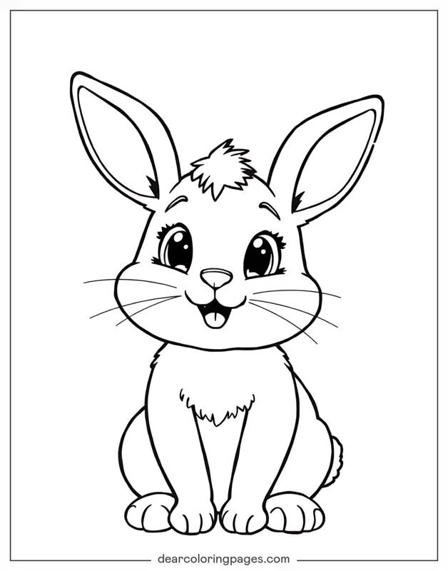 Bunny Coloring Page - Cartoon Bunny