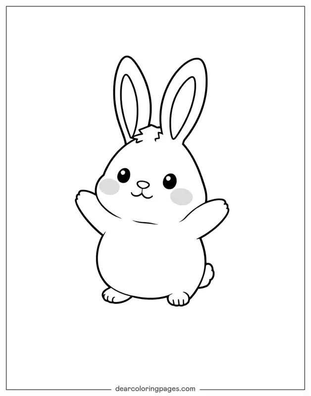 Bunny Coloring Page - Cute Chubby Bunny