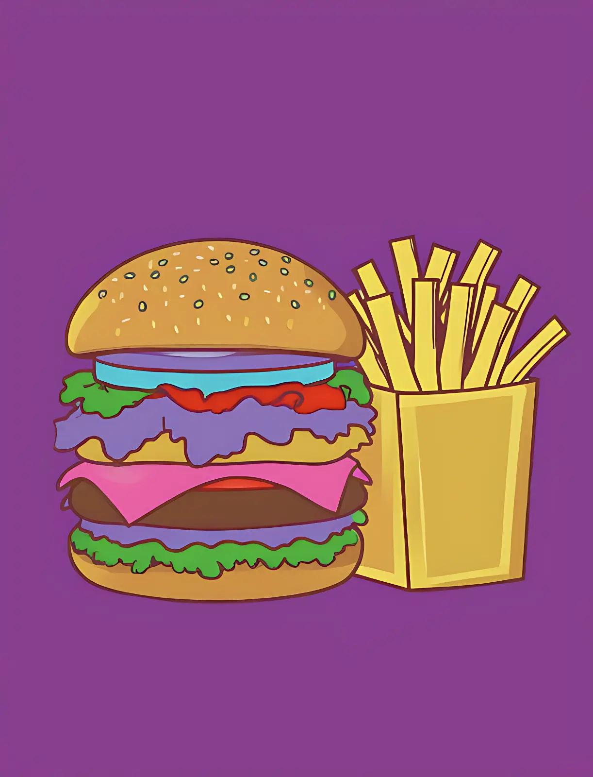 Essen Ausmalbilder - Burger Ausmalbild