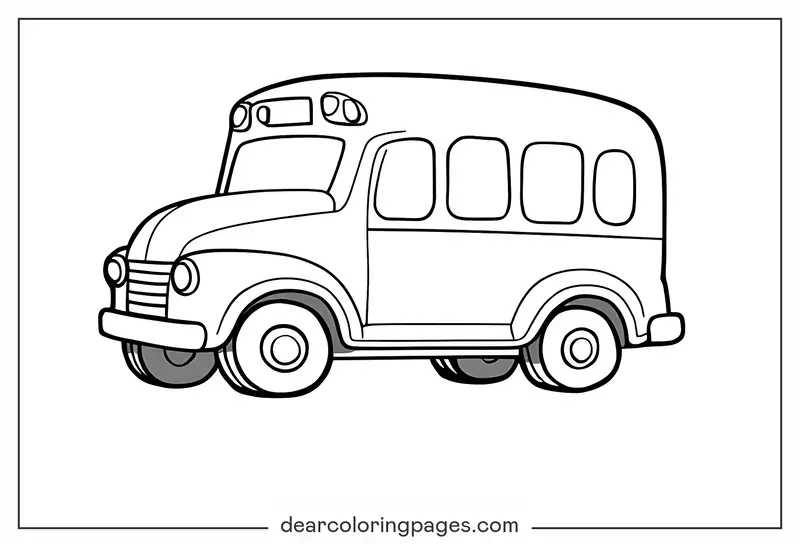 Bus Coloring Page - Simple School Bus Coloring Page