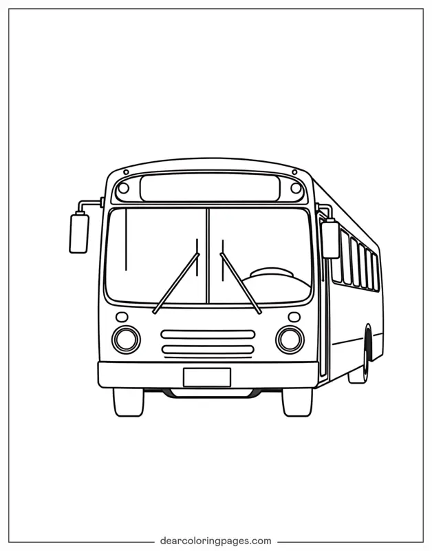 Bus Coloring Page - Simple City Bus