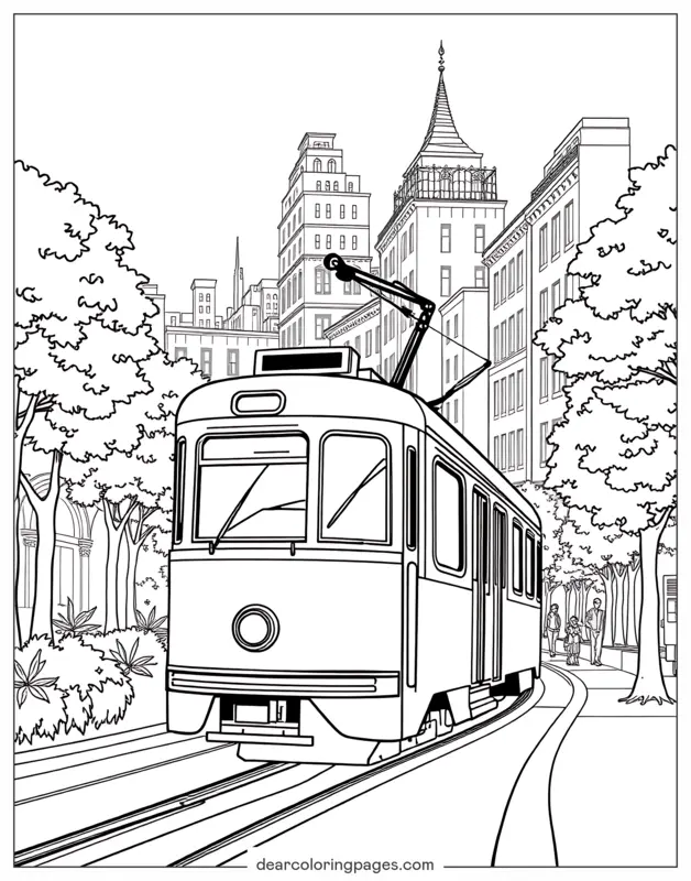 Bus Coloring Page - Streetcar