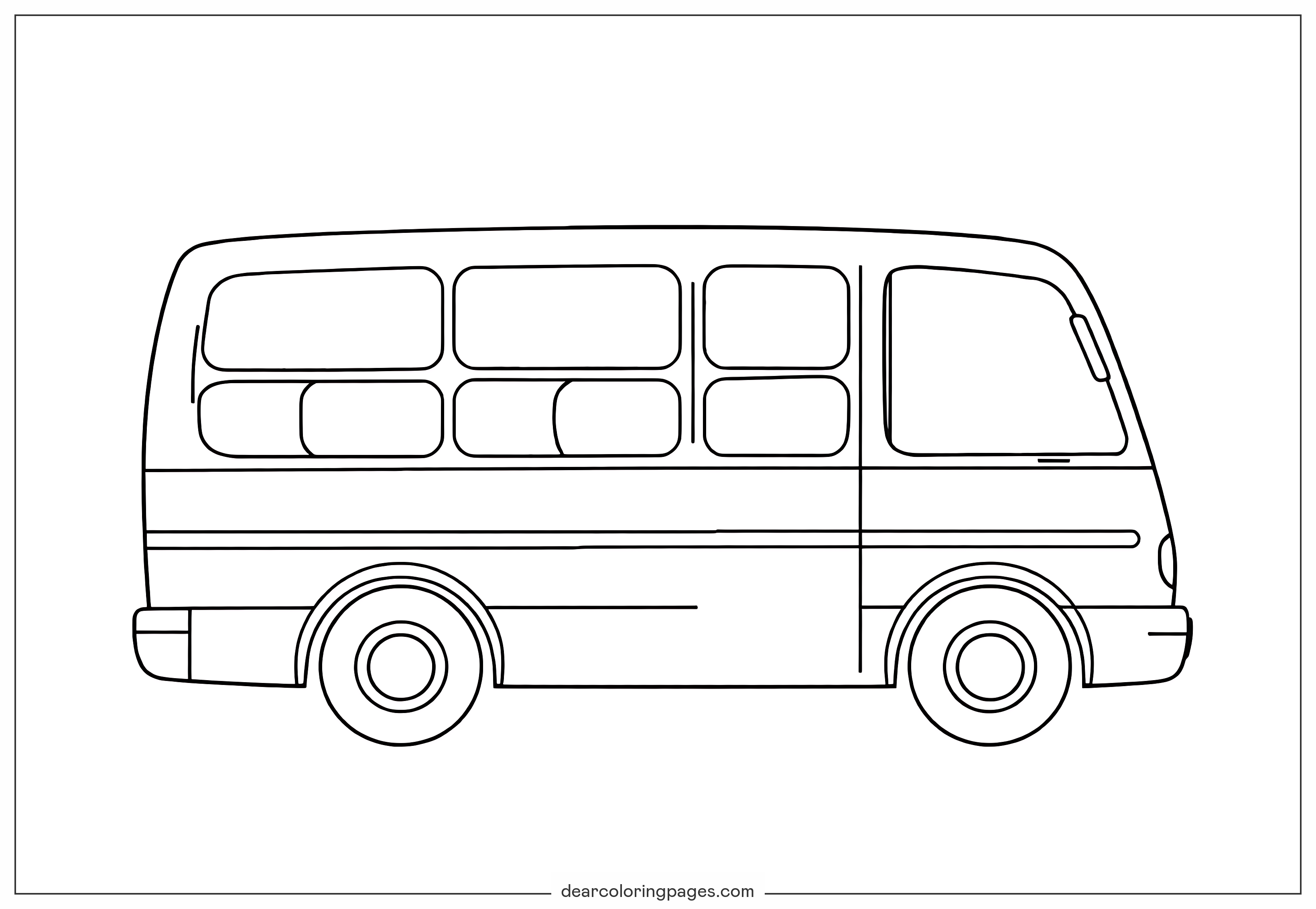 Bus Coloring Page - Simple Tourist Bus Outline To Color