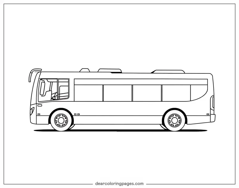 Bus Coloring Page - Simple Bus
