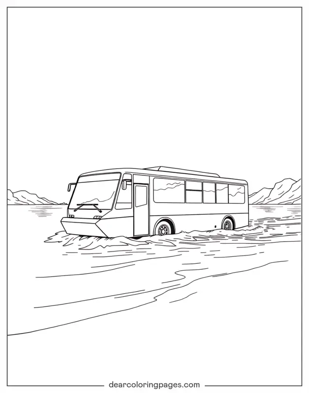 Bus Coloring Page - Amphibious Bus