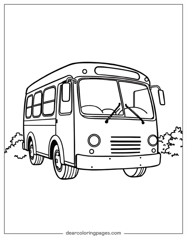 Bus Coloring Page - Tour Bus