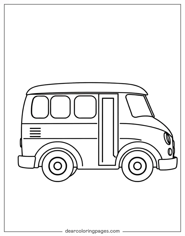 Bus Coloring Page - Easy Toy Bus