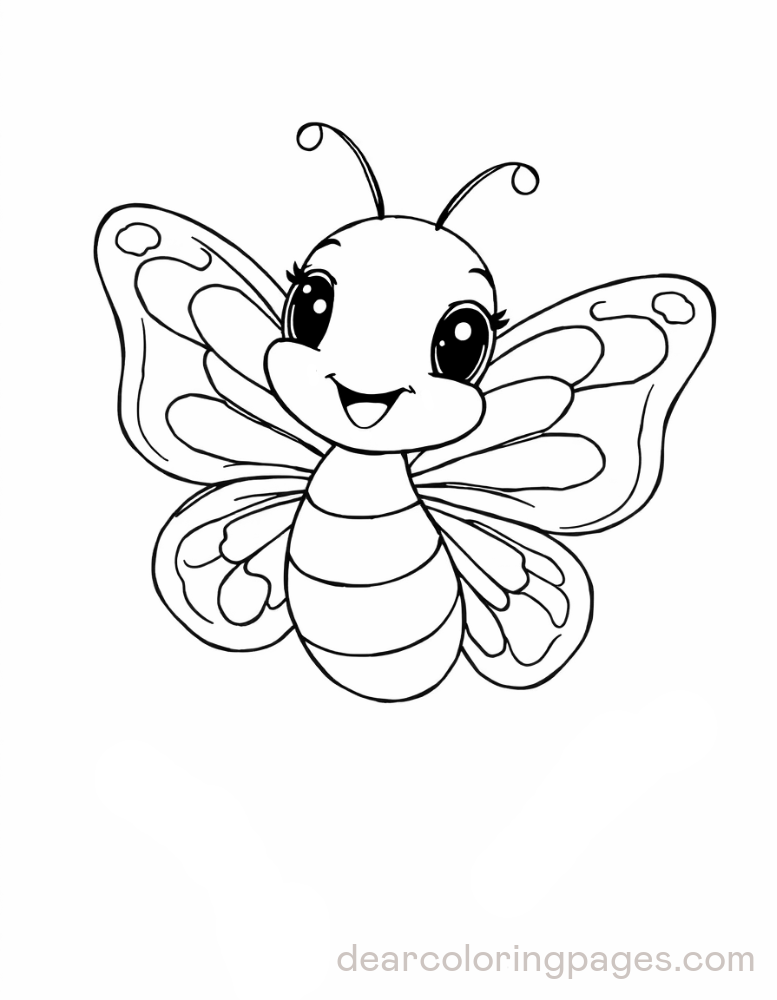 Smiling Cartoon Butterfly