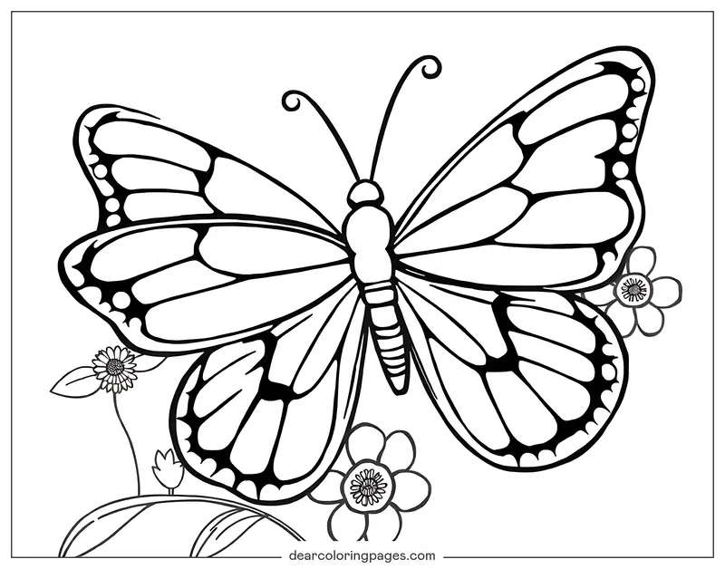 Patrón Dibujo para Colorear - Mariposa
