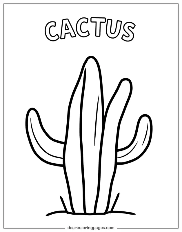 Kaktus Ausmalbild - Kaktus mit Text