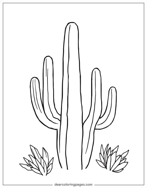Kaktus Ausmalbild - Saguaro