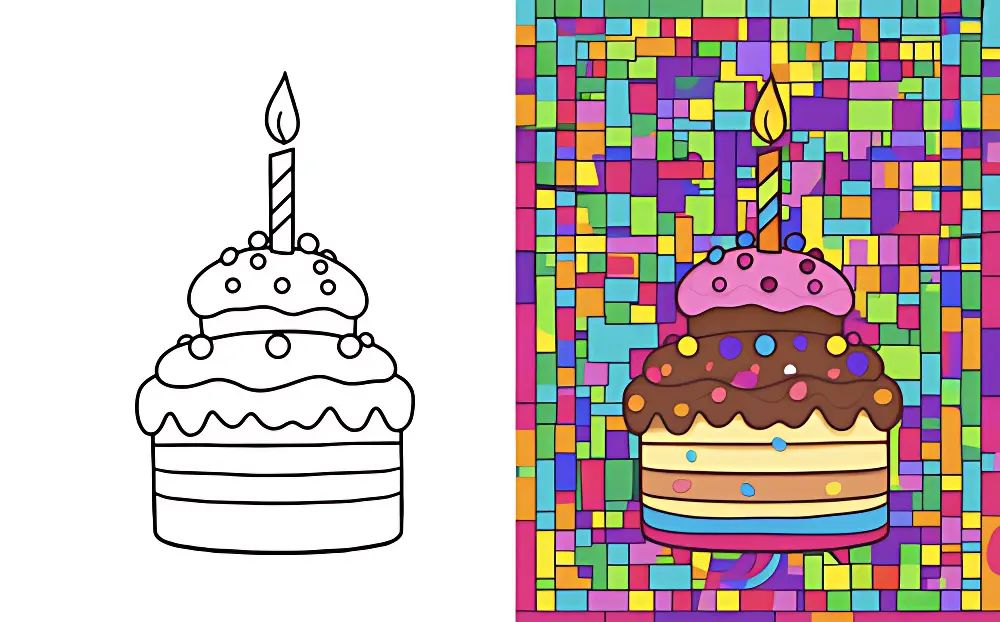 Bolo Desenhos para Colorir