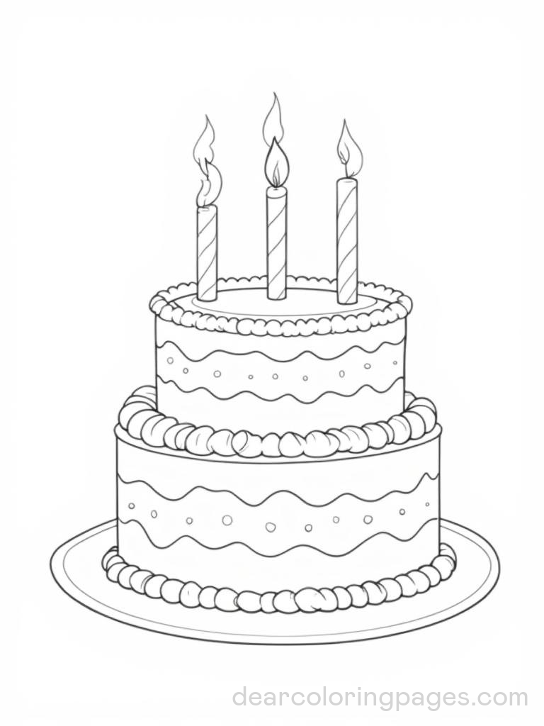 Cake (1 Design) Coloring Pages