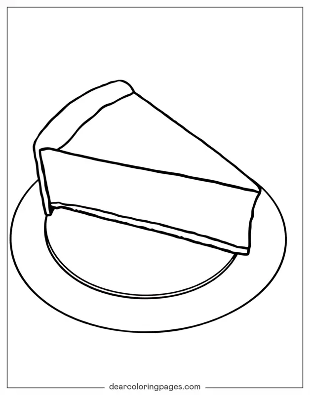 Cake Coloring Page - Cheese Cake Slice