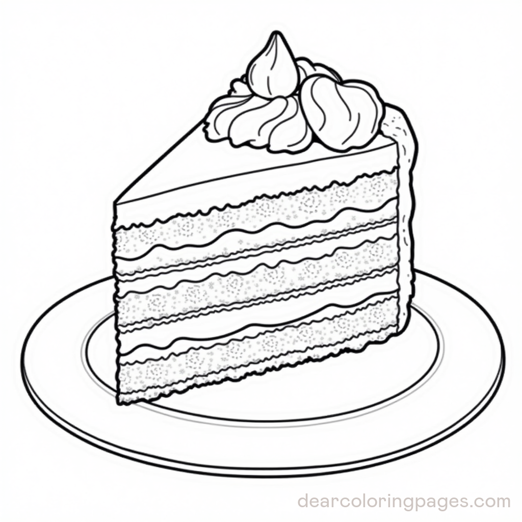 Slice of Cake Coloring Page