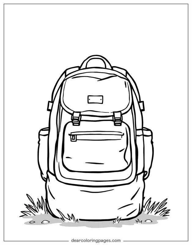 Camping Ausmalbild - Camping-Rucksack