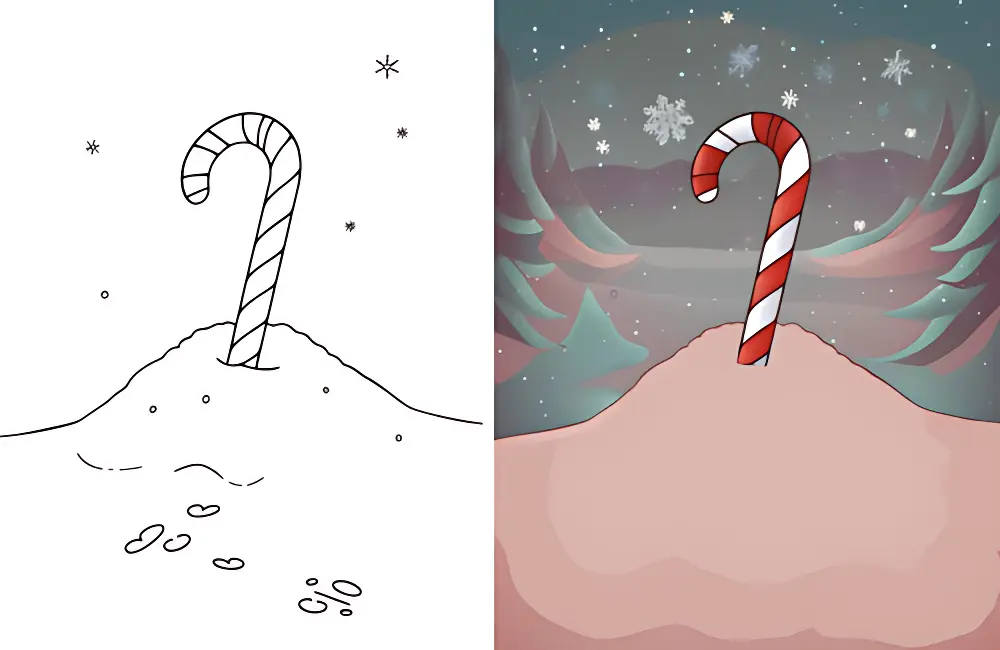 Candy Cane Coloring Pages