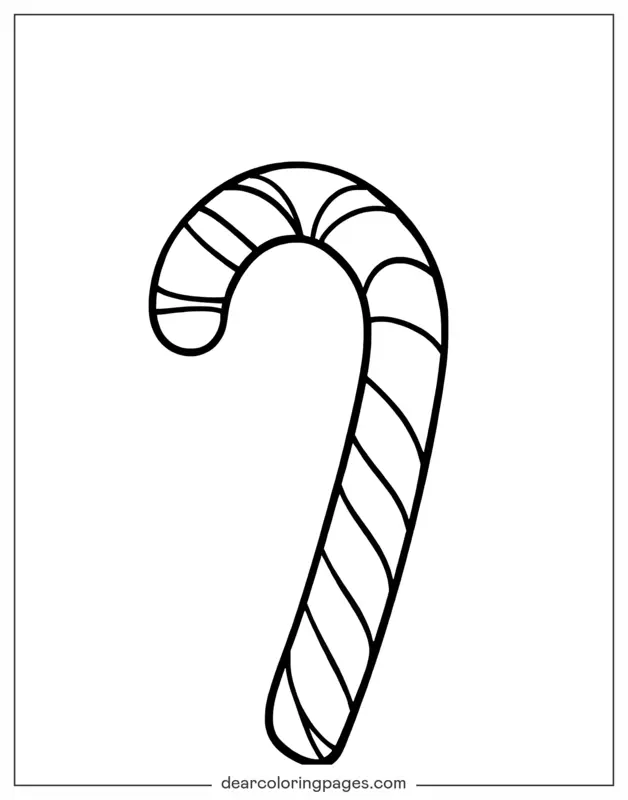 Bastón de Caramelo Dibujo para Colorear - Gran Bastón de Caramelo