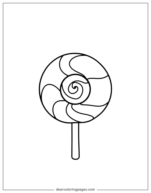 Lutscher Ausmalbild - Einfach zu kolorieren Lollipop