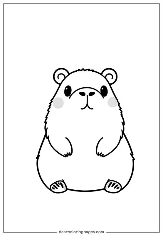 Coloriage de Capybara – Jouet de Capybara Mignon