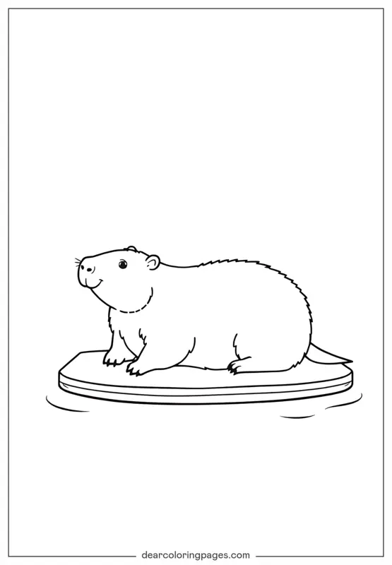 Coloriage de Capybara – Capybara se Relaxant