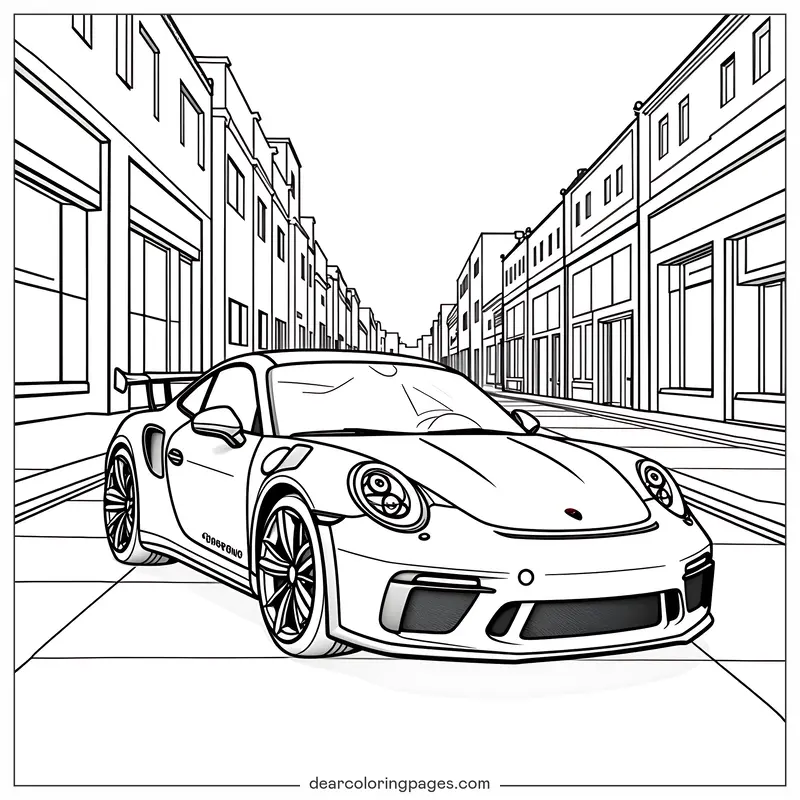 Car Coloring Page - Sports Car Coloring Page