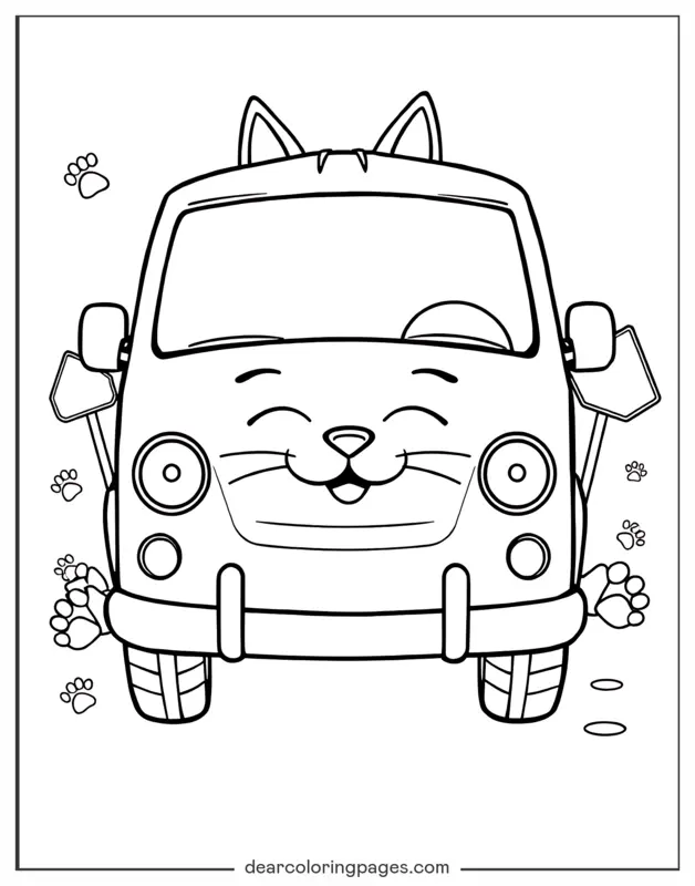 Car Coloring Page - Kitty Car