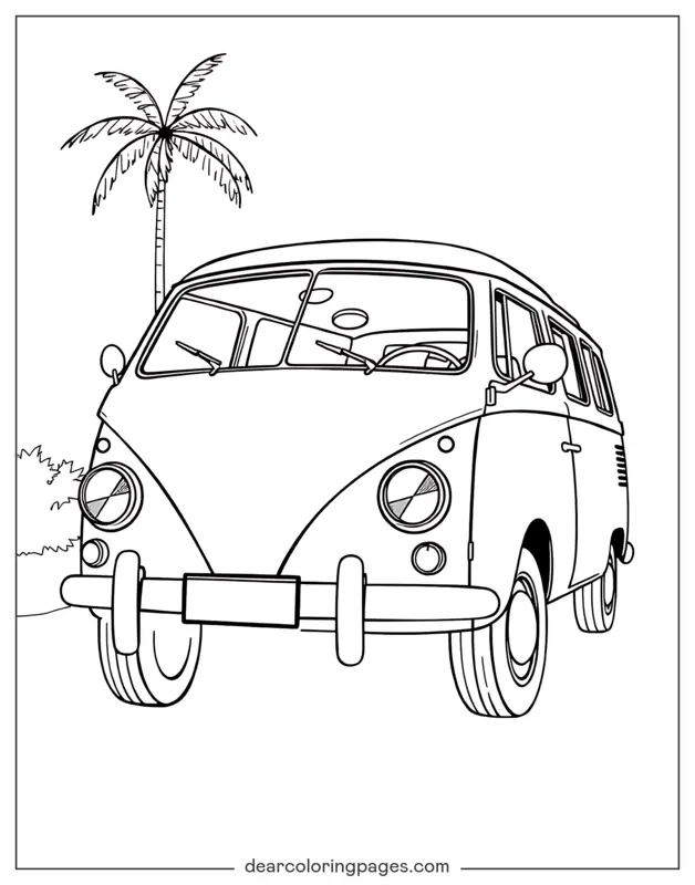 Car Coloring Page - Van