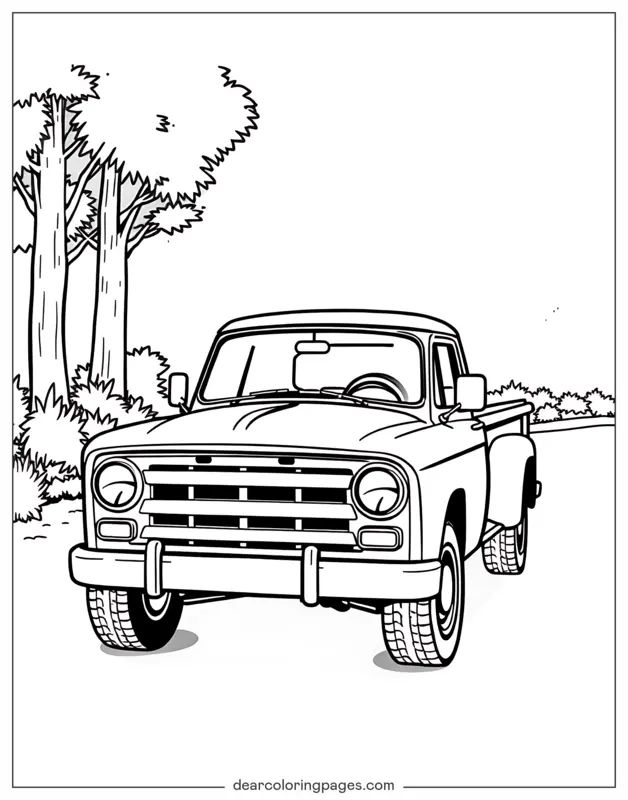 Car Coloring Page - Pickup Truck