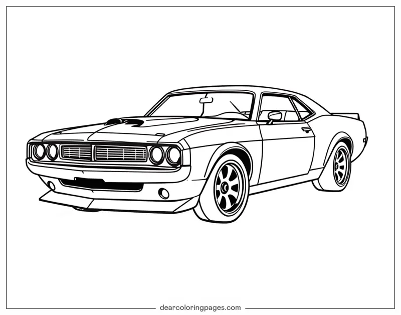 Car Coloring Page - Muscle Car
