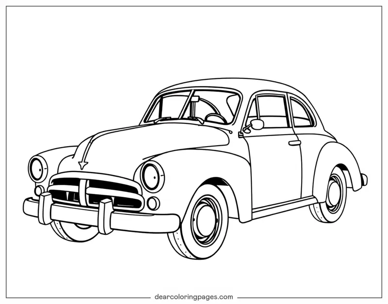 Car Coloring Page - Vintage Car