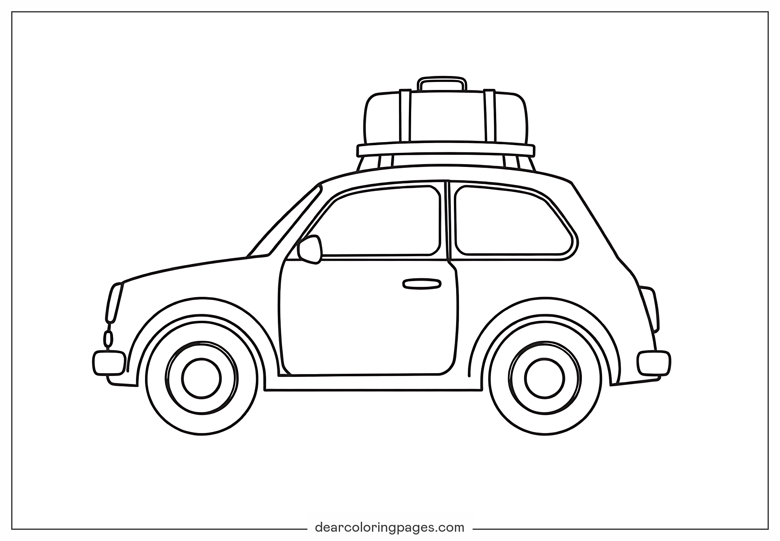 Car Coloring Page - Simple Road Trip Car Coloring