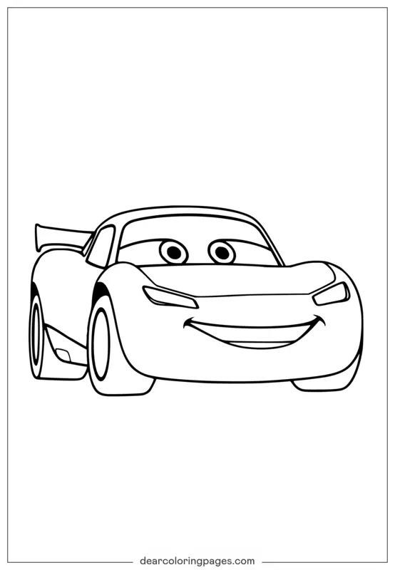 Cars Coloring Page - Cars Lightning McQueen Coloring Page