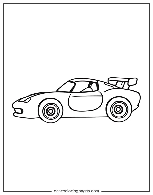 Car Coloring Page - Simple to Color Race Car