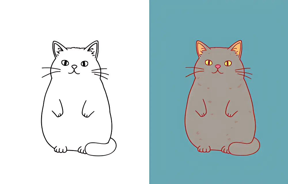 고양이 색칠공부