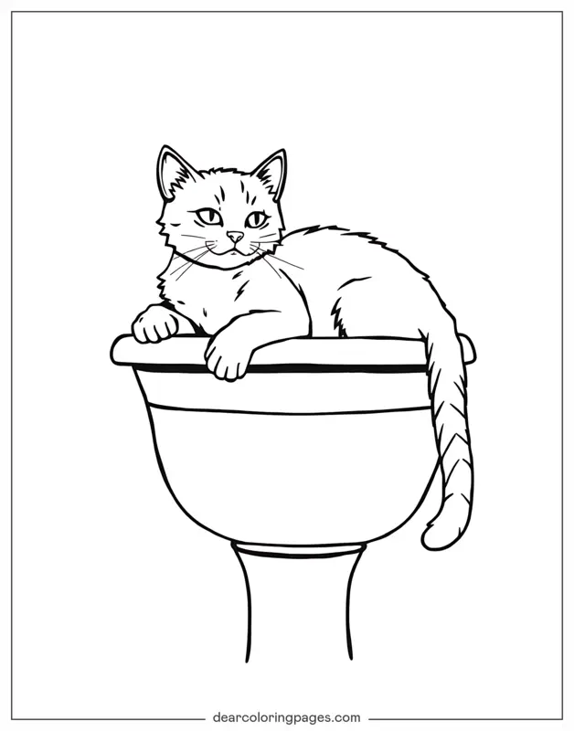 Katze Ausmalbild - Katze Entspannen