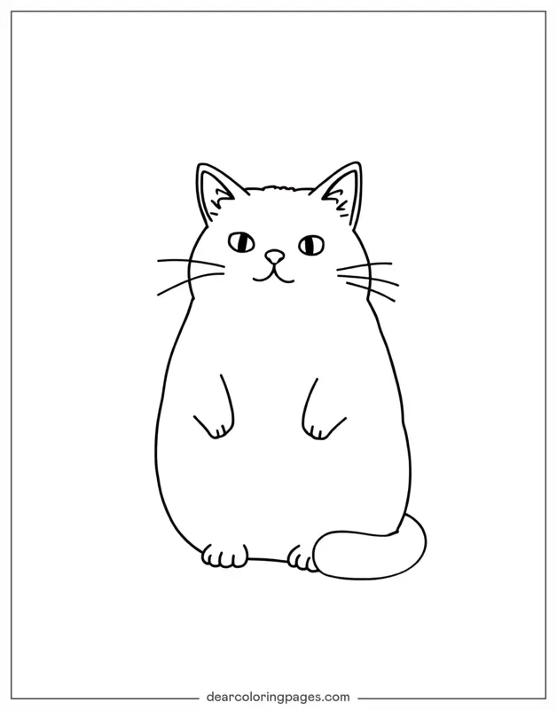 Katze Ausmalbild - Gemütliche Katze