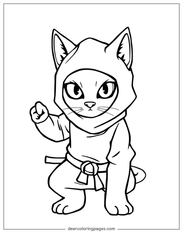 Katze Ausmalbild - Ninja Katze