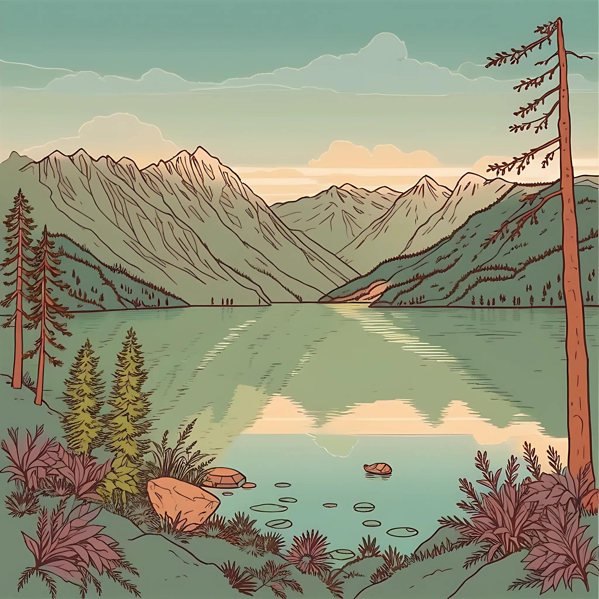 Naturaleza y Arquitectura Dibujos para Colorear