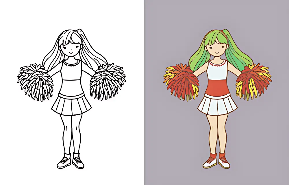 Cheerleading Coloring Pages