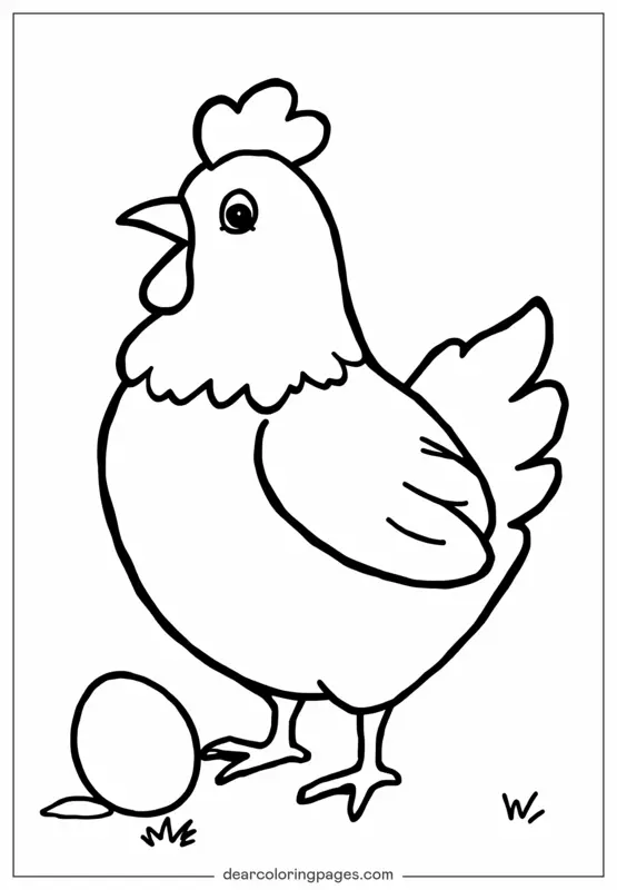 Coloriage de Poulet – Coloriage Poule et Œuf