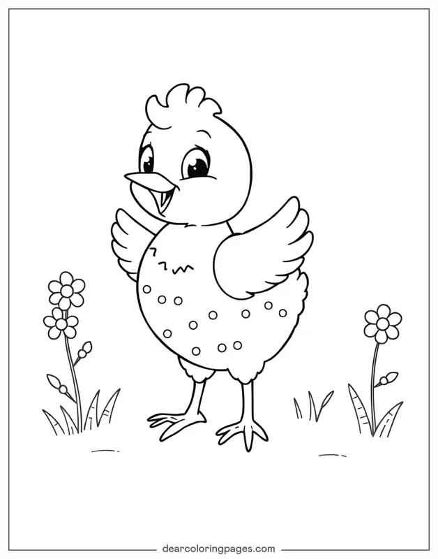 Coloriage de Poulet – Poussin